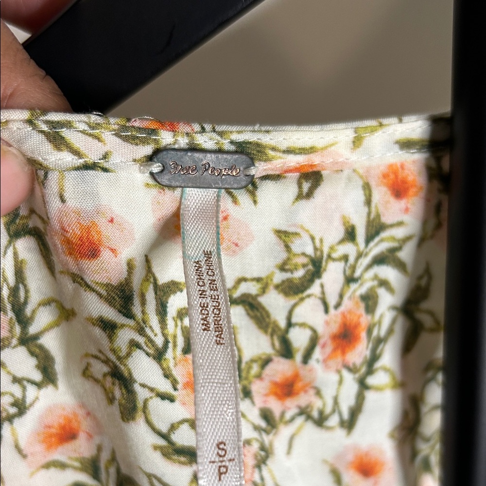 Free People Floral Blouse with Orange and Green Hues - Picture 2 of 8